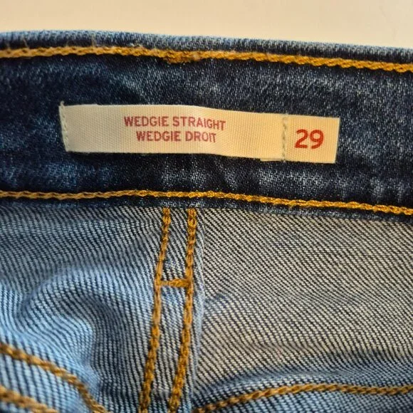 Levi's Wedgie Straight Button Fly Jeans Size 29 x 28 - Picture 13 of 15